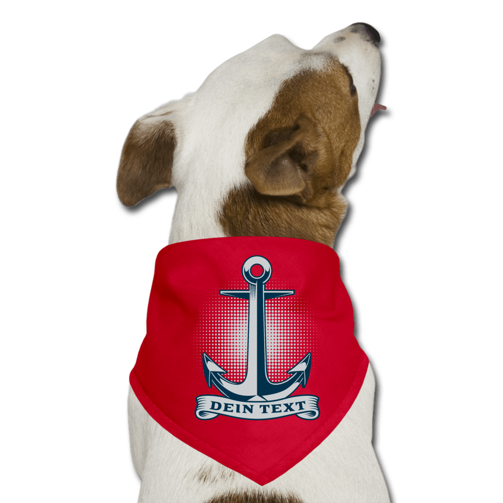 Personalisiertes Hunde Halstuch - Bootsmotiv Anker - Wassersport-Druck