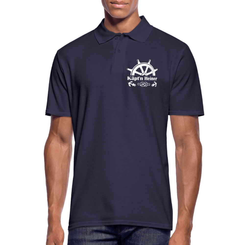 Personalisiert besticktes Herren-Poloshirt - Steuerrad-Motiv - Wassersport-Druck