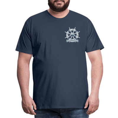 Personalisiertes Herren Premium Boots-T-Shirt | Steuerrad-Motiv - Wassersport-Druck
