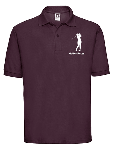 Personalisiert besticktes Herren Golf Funktions-Poloshirt - Wassersport-Druck