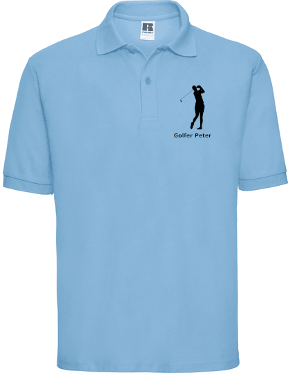 Personalisiert besticktes Herren Golf Funktions-Poloshirt - Wassersport-Druck