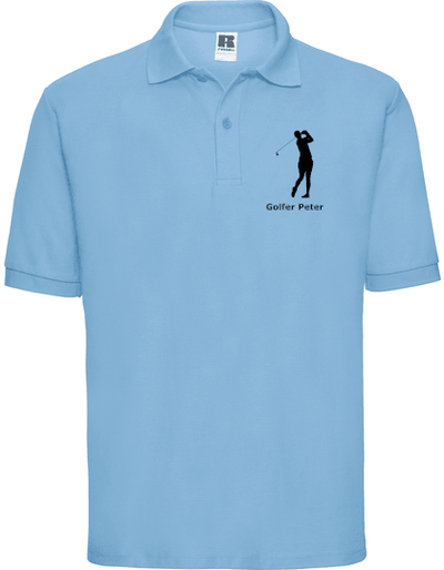 Personalisiert besticktes Herren Golf Funktions-Poloshirt - Wassersport-Druck