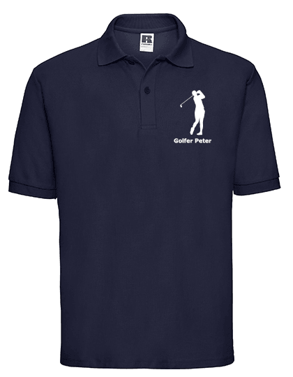 Personalisiert besticktes Herren Golf Funktions-Poloshirt - Wassersport-Druck