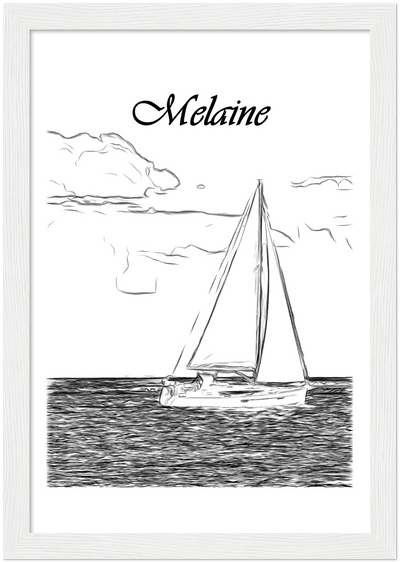Poster mit/ohne Holzrahmen - Dein Bootsfoto als Zeichnung - Wassersport-Druck